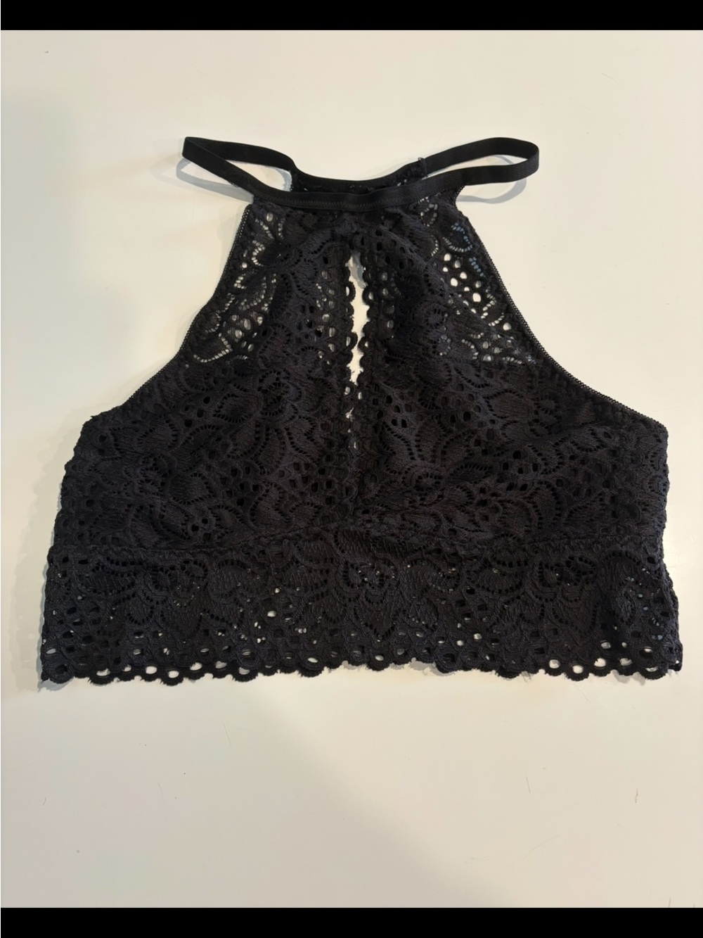 Black Lace Halter Bralette